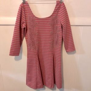 Free People Striped Dress with Lace